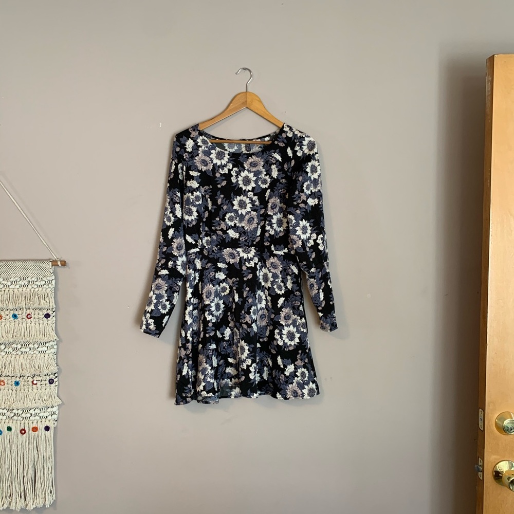 Free People Floral Dress Black